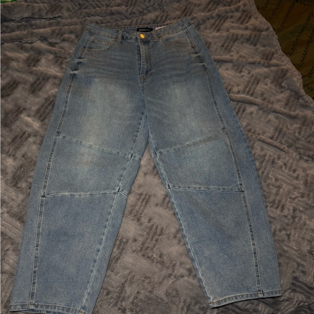 Women’s Blue Barrel Leg Jeans